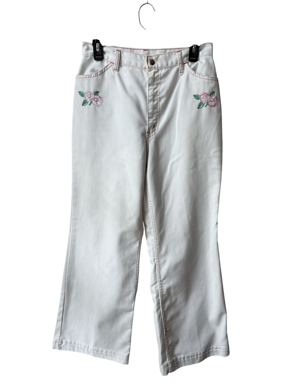 Vintage Levis For Me Floral Embroidered Denim Bootcut Jeans Approx Size 30